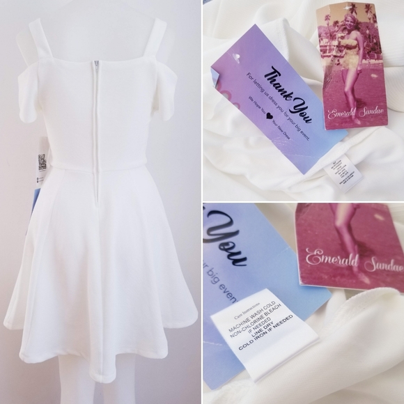 ✨NWT✨EMERALD SUNDAE Juniors' Cold-Shoulder Dress S - Picture 3 of 4